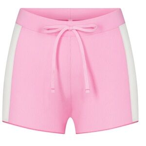 Skims drawstring cotton rib shorts medium. Bubblegum pink.  Never worn